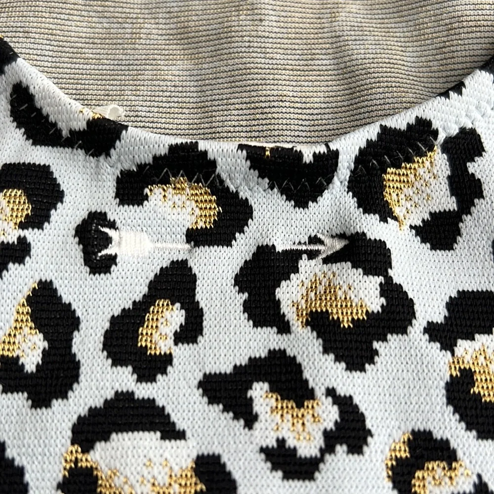The Upside Ice Leopard Crop Top Size 8 - Picture 6 of 12